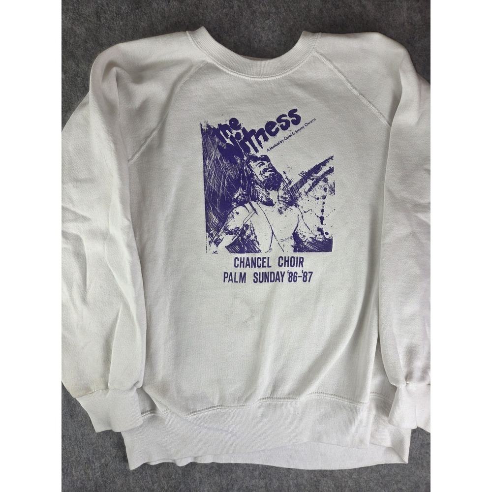 Vintage The Witness Chancel Choir Sweatshirt 1987 XL USA Jesus Christian